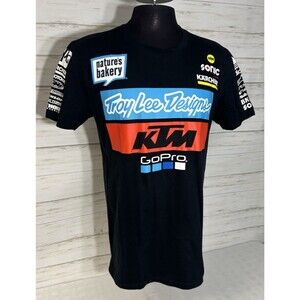 Troy Lee Designs TLD KTM GoPro Oakley Adidas Short Tee T-Shirt Black LARGE Mens